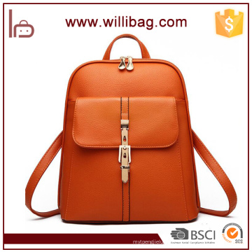 Fashional Teenage High Quality PU Leather Backpack Mujeres